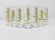 Glass Stemless Champagne Flute Set of 7