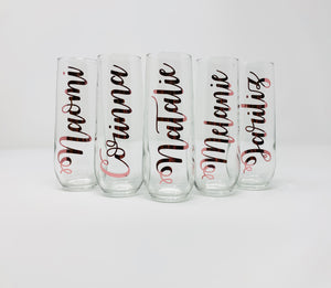 Glass Stemless Champagne Flute Set of 5