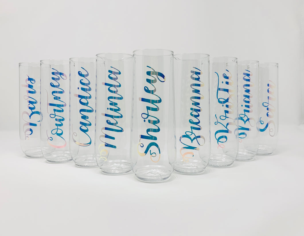 Glass Stemless Champagne Flute Set of 6