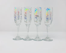 Load image into Gallery viewer, Wedding Role Glass Stem Champagne Flute
