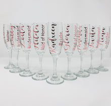 Load image into Gallery viewer, Wedding Role Glass Stem Champagne Flute