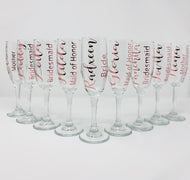 Wedding Role Glass Stem Champagne Flute