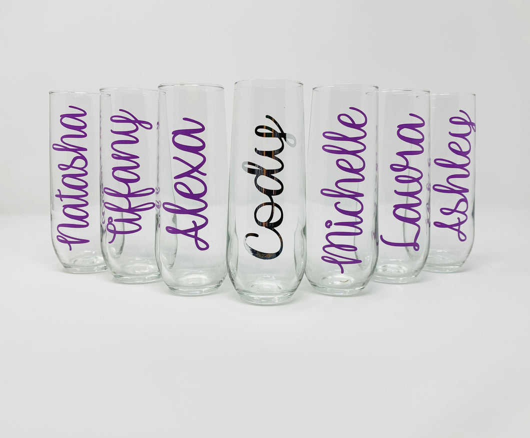 Plastic Stemless Champagne Flute Set of 10