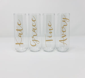Glass Stemless Champagne Flute Set of 11