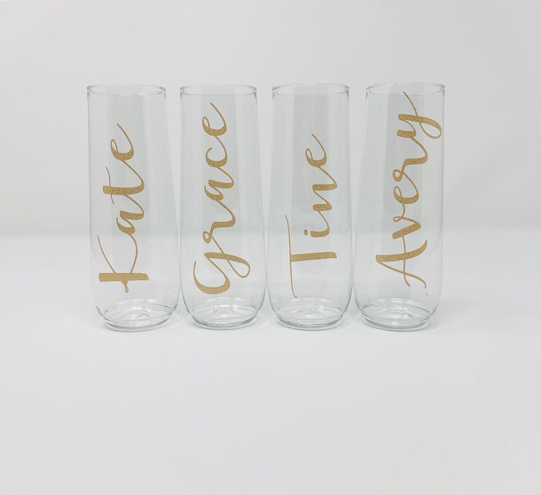 Plastic Stemless Champagne Flute Set of 4