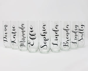 Plastic Stemless Champagne Flute Set of 8