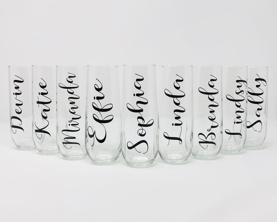 Plastic Stemless Champagne Flute Set of 8